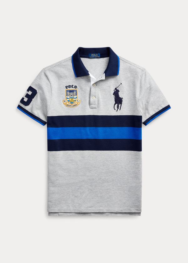 Camisa Polo Polo Ralph Lauren Hombre Grises Multicolor - Striped Big Pony - EAQPO0293